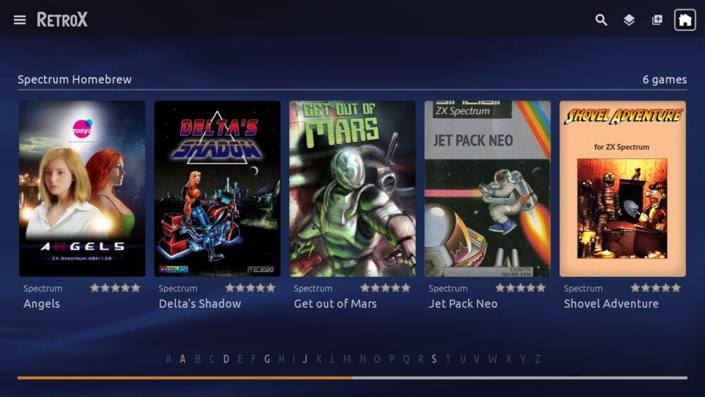 Browsing a ZX Spectrum homebrew game collection in RetroX